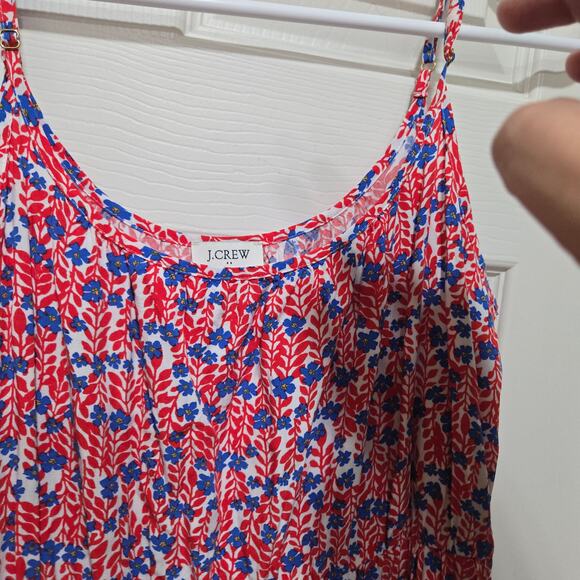 J.Crew Red Blue Floral Sleeveless Midi Dress Size 4 - Picture 8 of 8